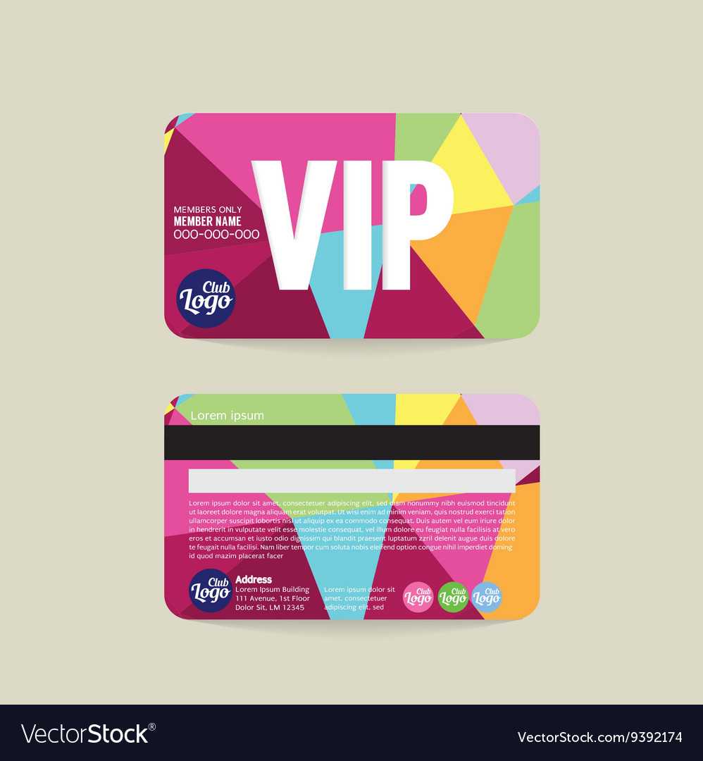 Front And Back Vip Member Card Template Throughout Membership Card Template Free