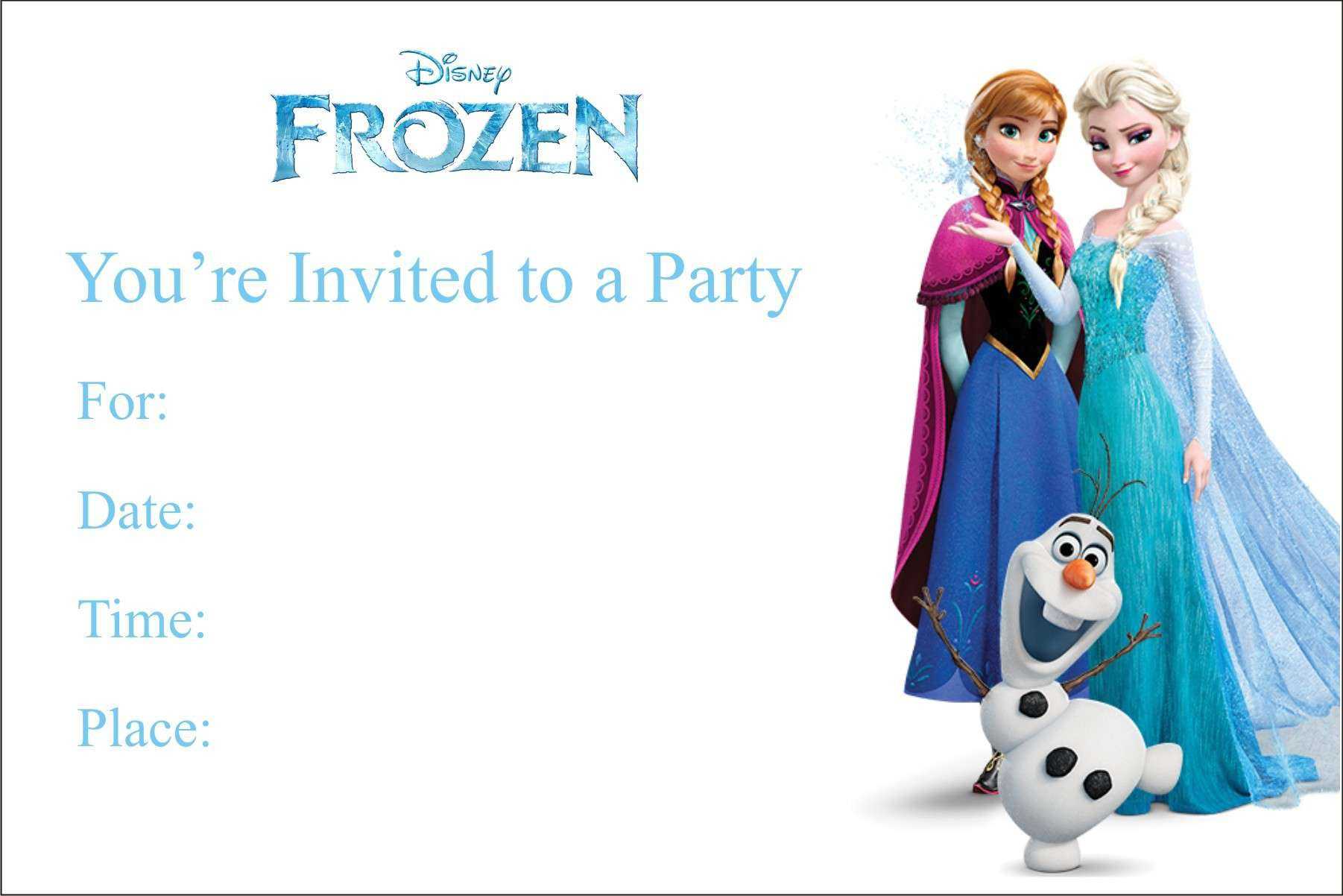 Frozen Birthday Invitations : Frozen Birthday Invitations In Frozen Birthday Card Template