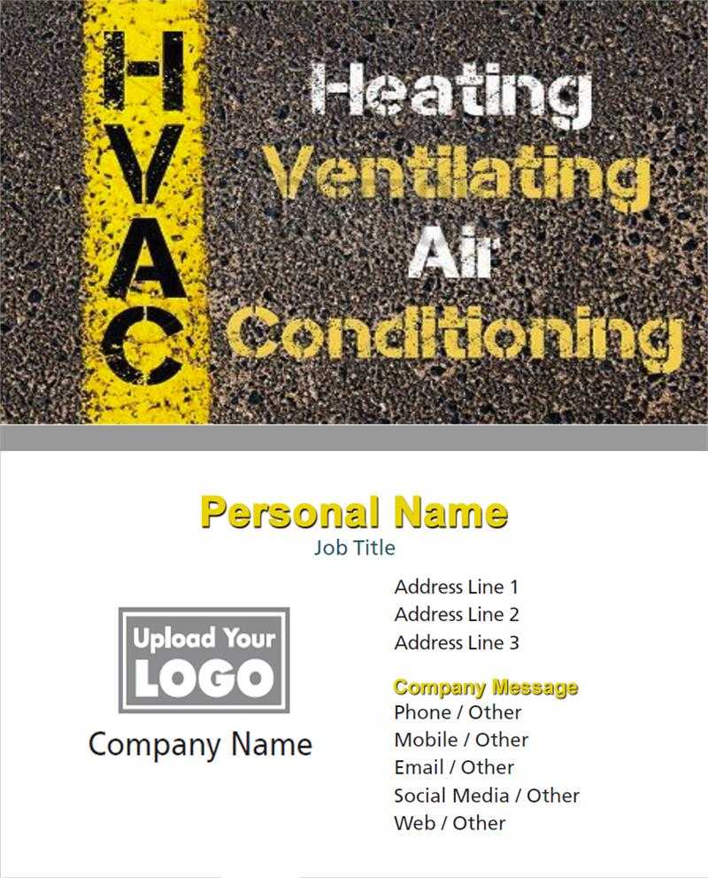 Full Color Hvac Business Cards Throughout Hvac Business Card Template
