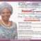 Funeral Invitation Card Of Prof Dora Nkem Akunyili Released Within Funeral Invitation Card Template