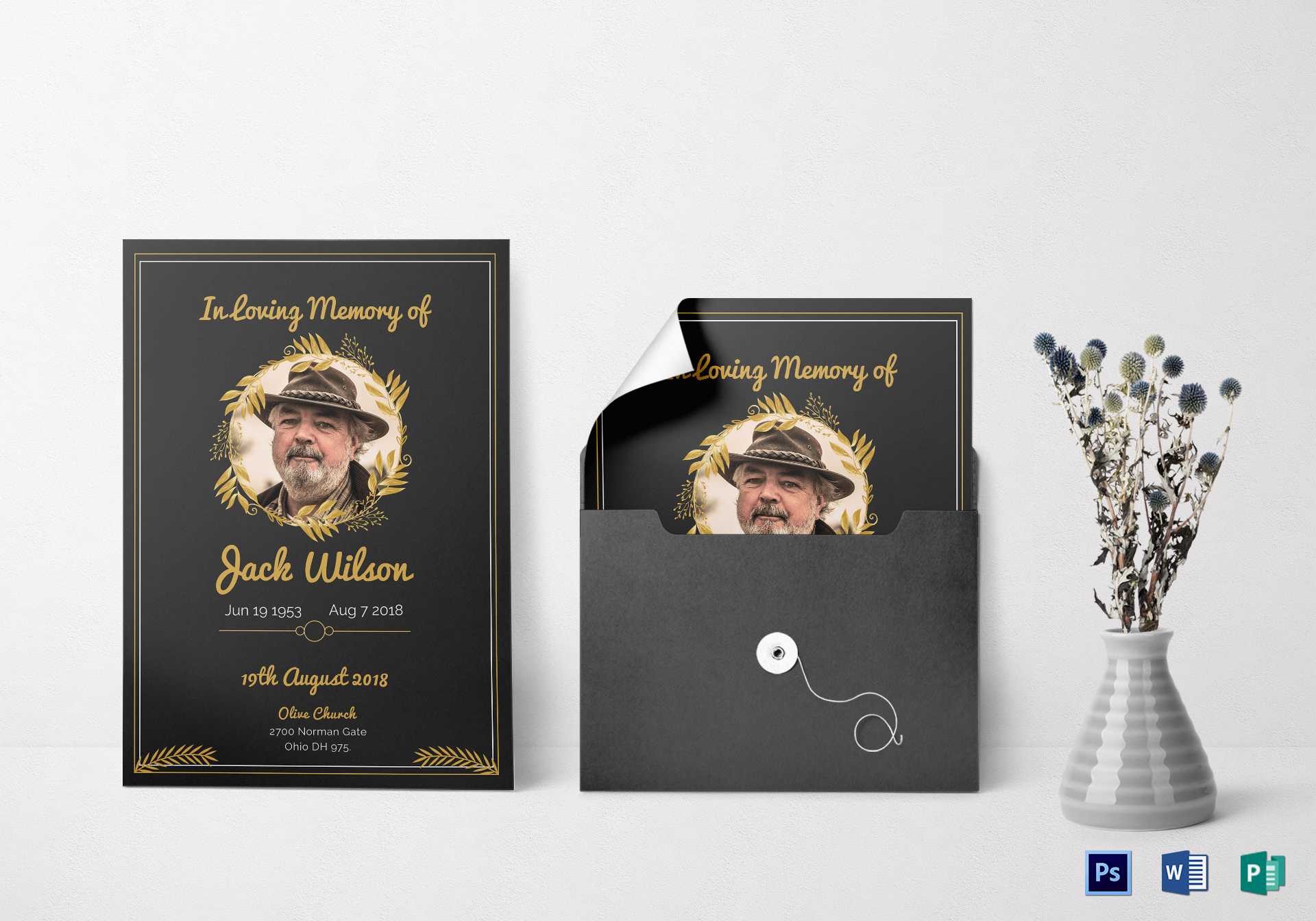 Funeral Invitation Card Template For Funeral Invitation Card Template