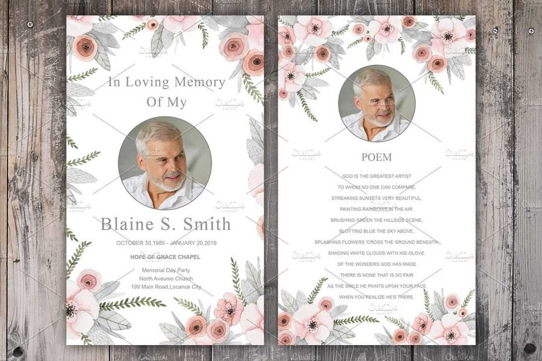 Funeral Program Template Word Free Download Photoshop Psd For Remembrance Cards Template Free