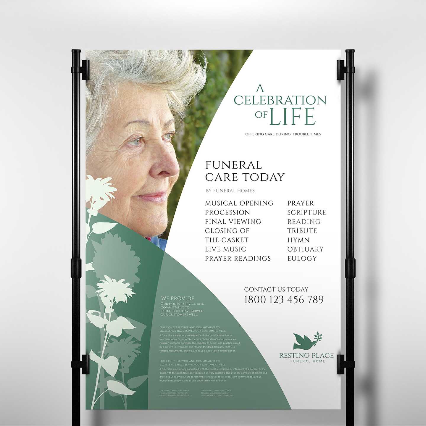 Funeral Service Poster Template – Psd, Ai & Vector – Brandpacks Intended For Memorial Brochure Template