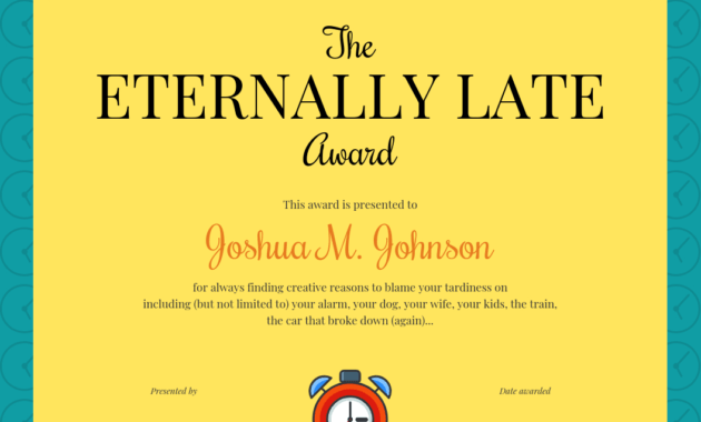 Funny Certificate Template intended for Funny Certificate Templates