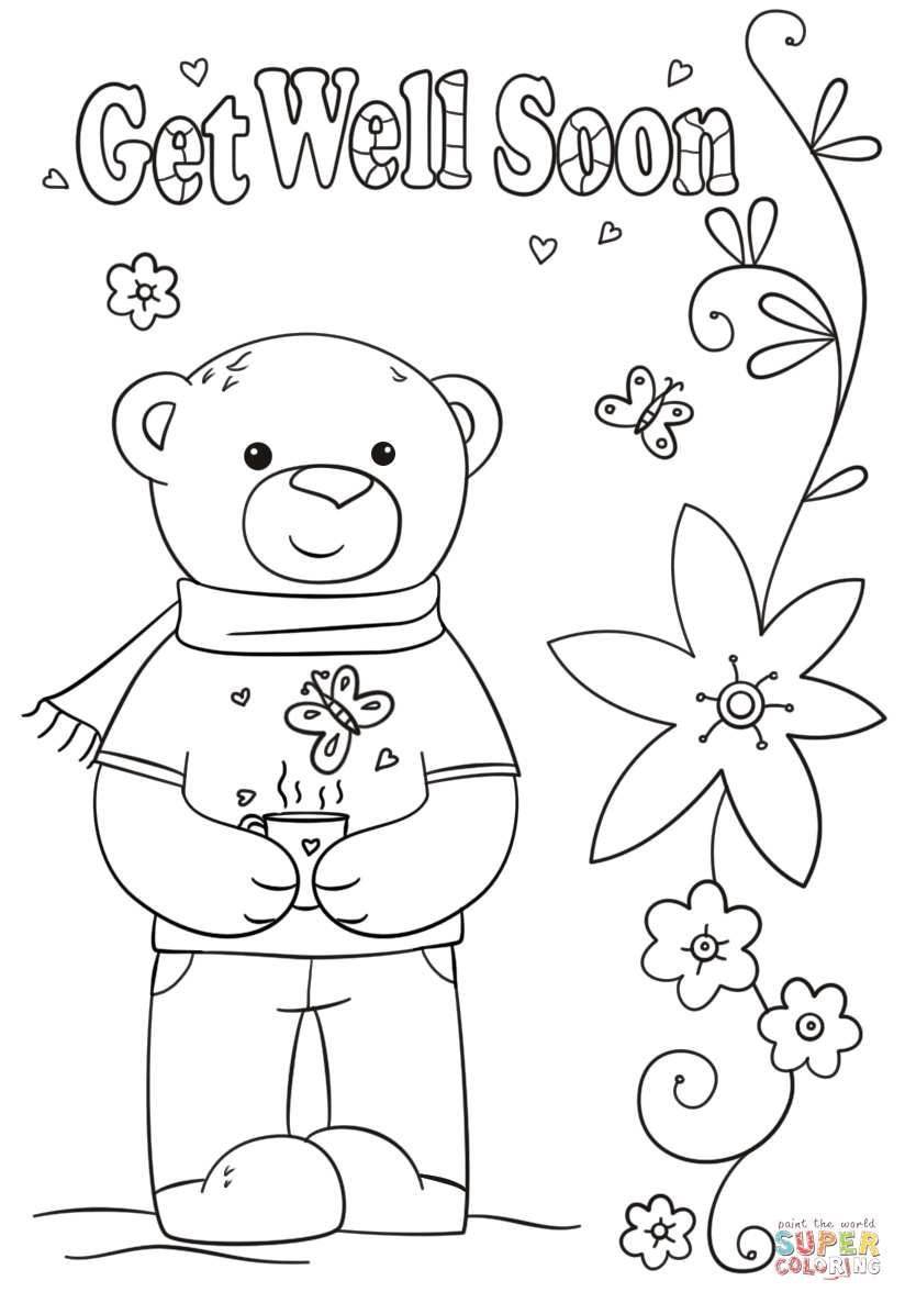 Funny Get Well Soon Coloring Page | Free Printable Coloring With Regard To Get Well Soon Card Template
