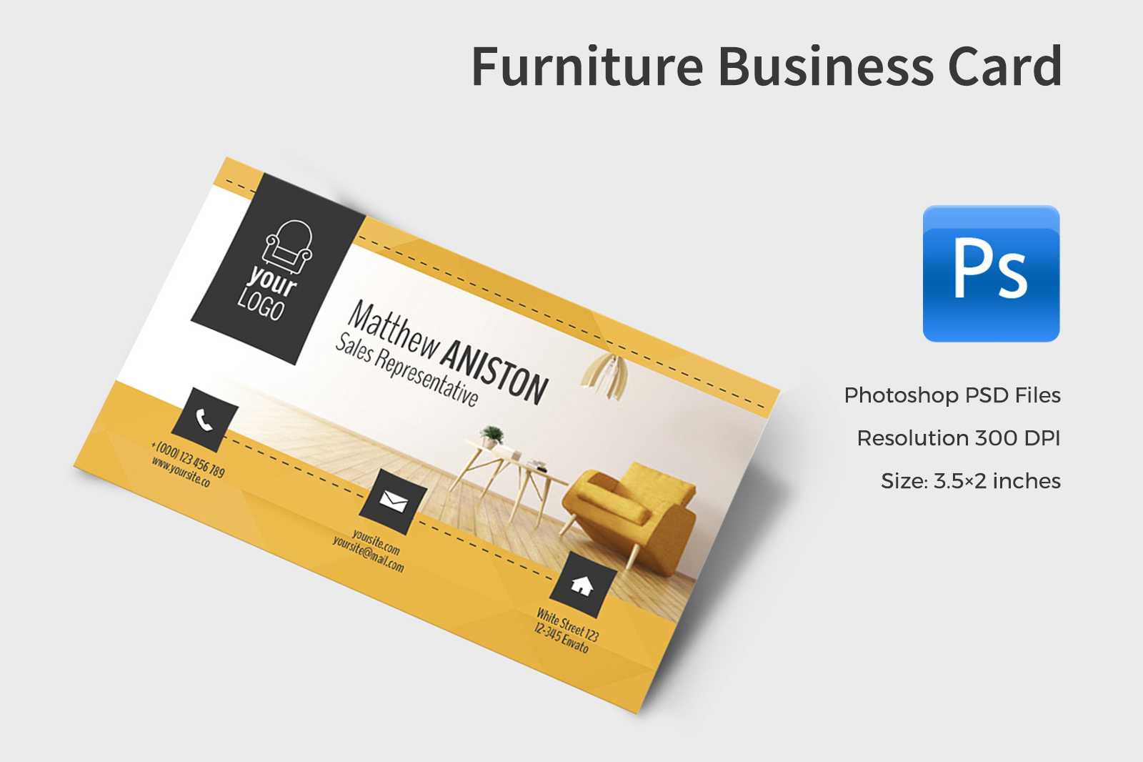 Furniture Business Card In Business Card Templates On Regarding Business Card Template Size Photoshop