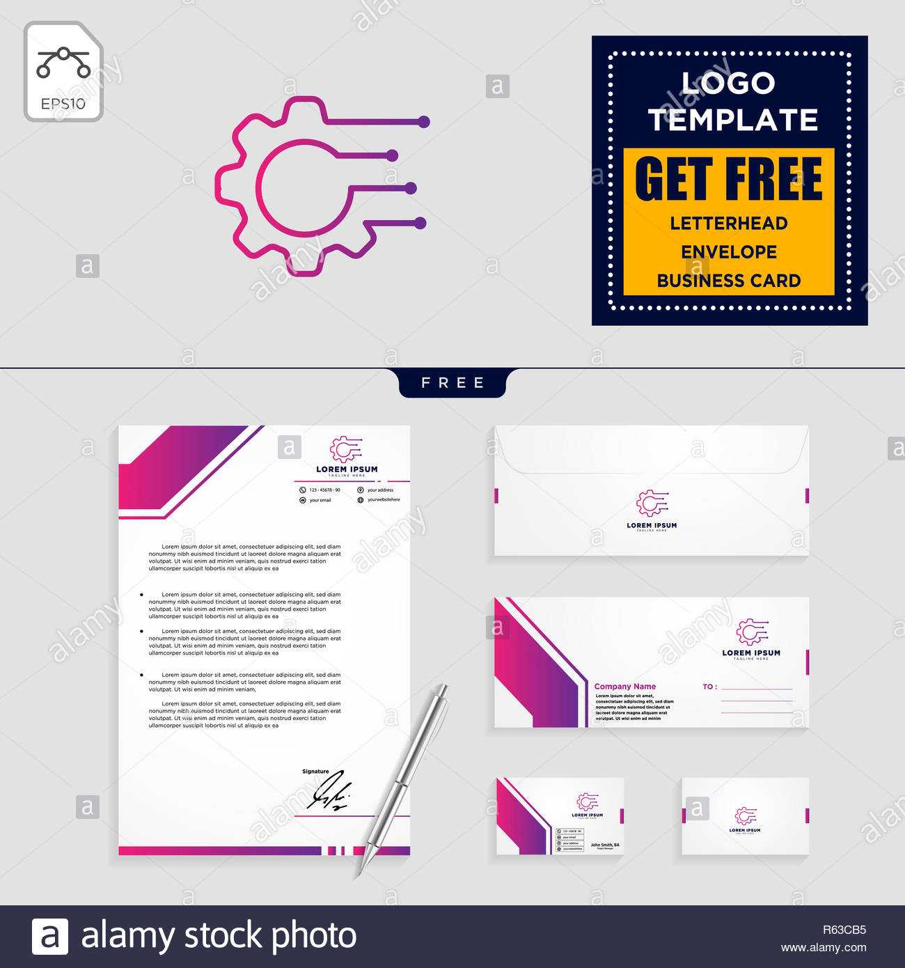 Gear, And Business Chart Logo Template Vector Illustration For Business Card Letterhead Envelope Template