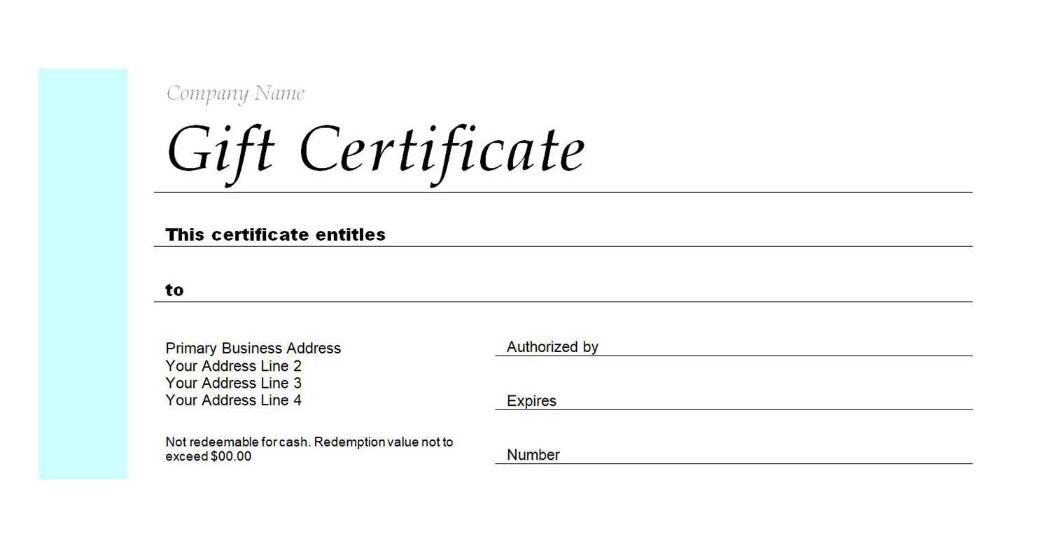 Generic Gift Certificate Template – Colona.rsd7 Pertaining To Generic Certificate Template