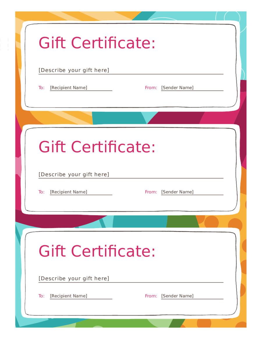 Gift Card Certificate Template Unique 2018 Gift Certificate For Fillable Gift Certificate Template Free