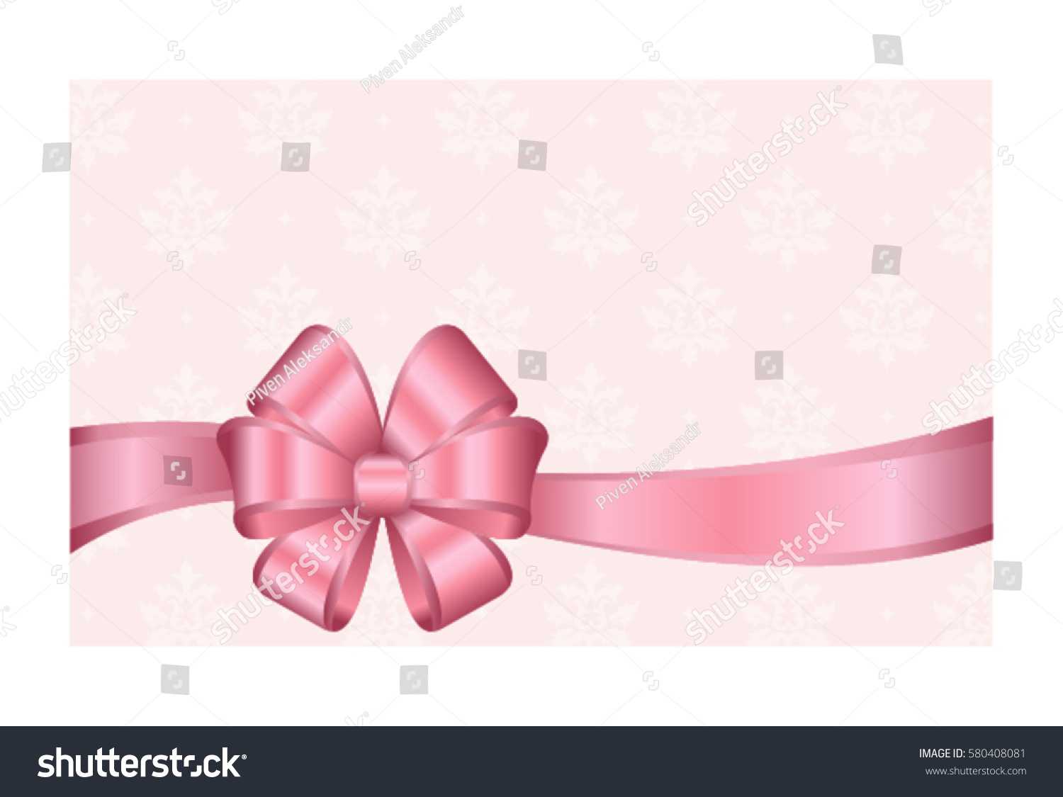 Gift Card Pink Ribbon Bow On Stock Vector (Royalty Free Within Headband Card Template
