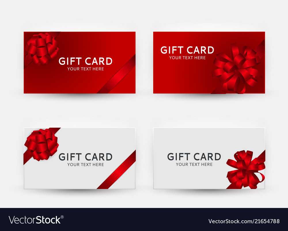 Gift Card Template Collection Set With Bow And With Regard To Gift Card Template Illustrator
