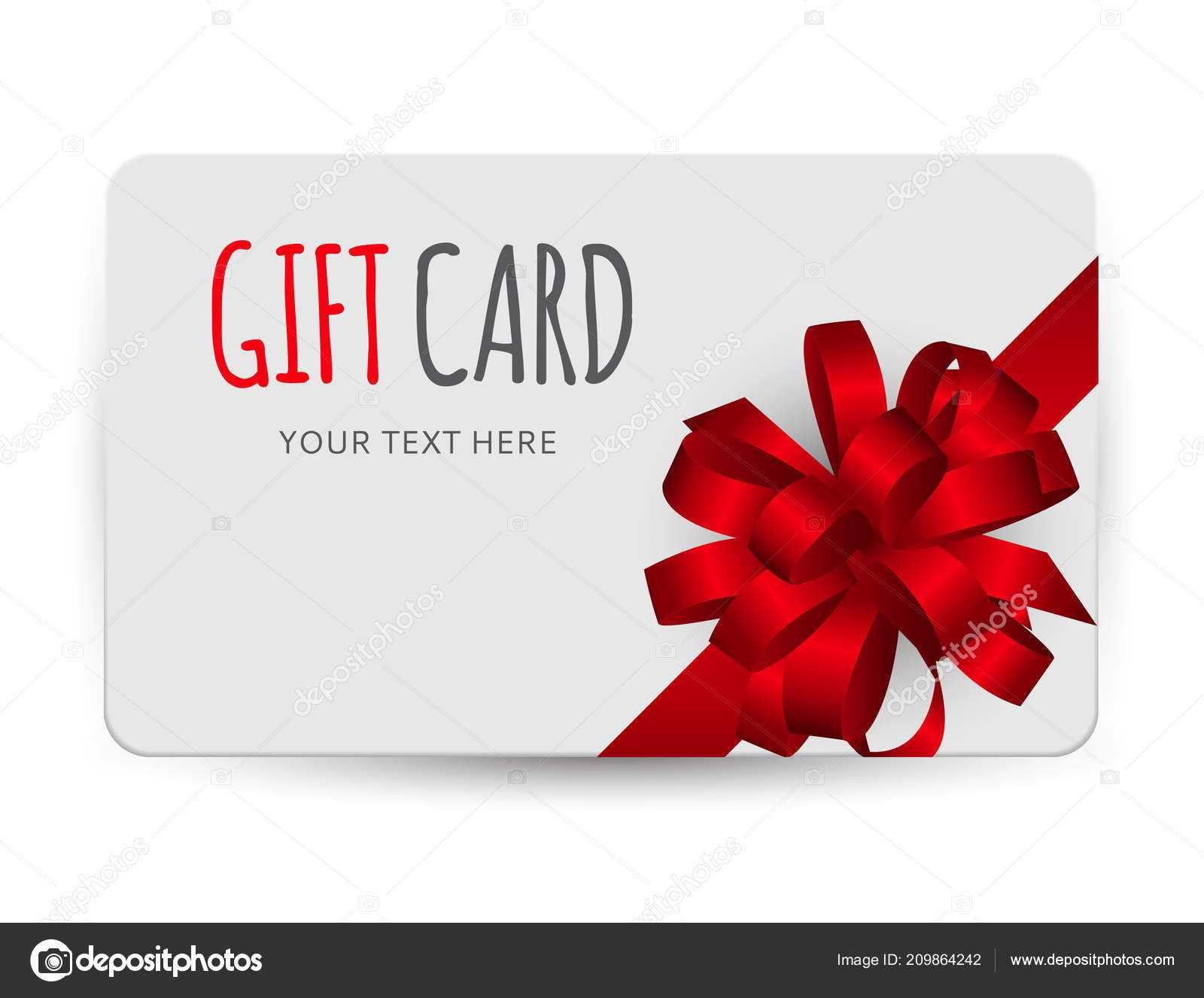 Gift Card Template With Bow And Ribbon Vector Illustration With Regard To Present Card Template