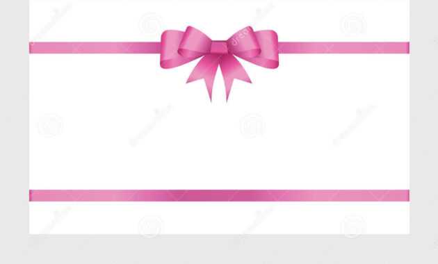 Gift Card With Pink Ribbon And A Bow Stock Vector regarding Pink Gift Certificate Template