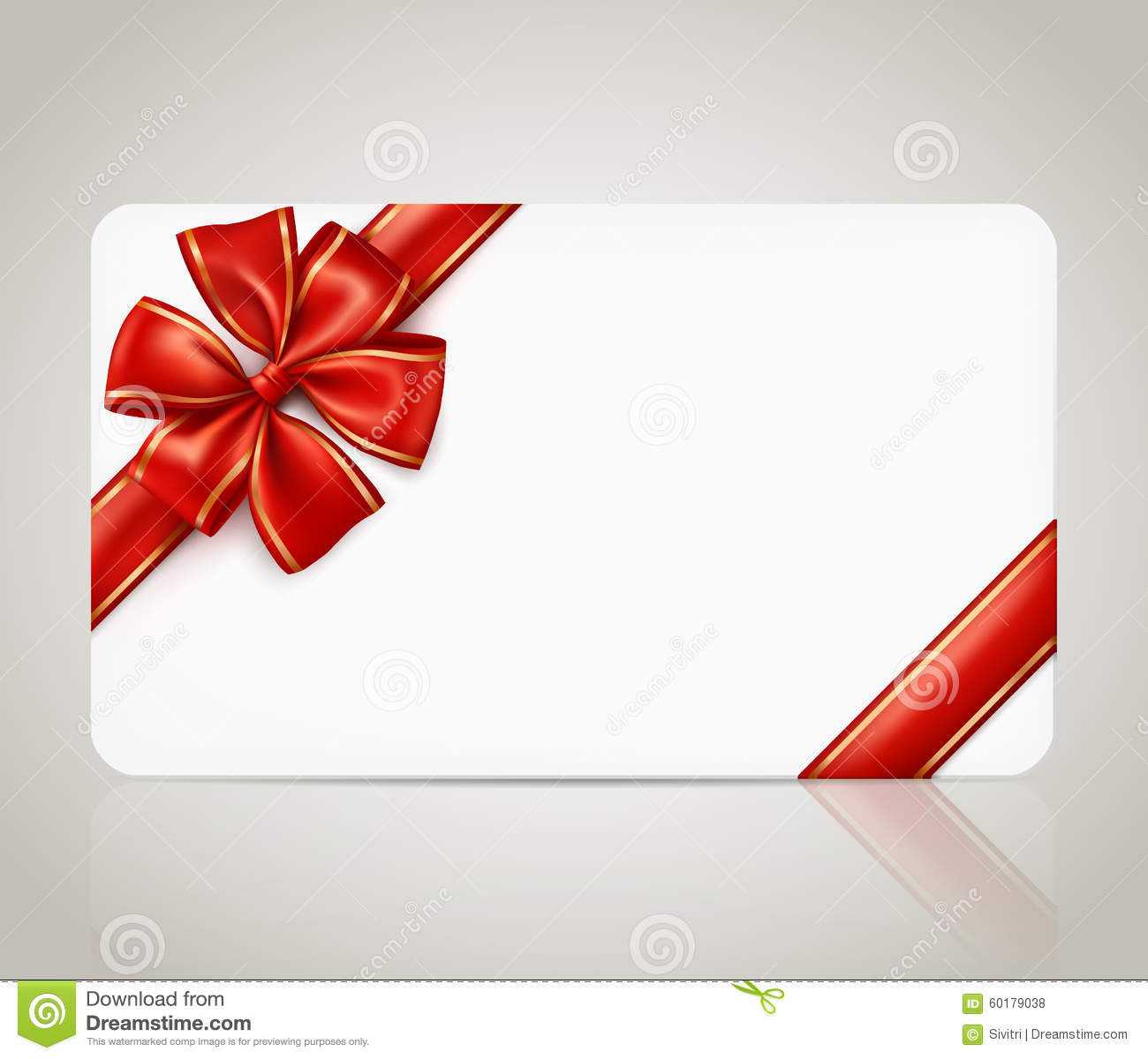 Gift Card With Red Ribbon Bow Stock Vector – Illustration Of Pertaining To Present Card Template
