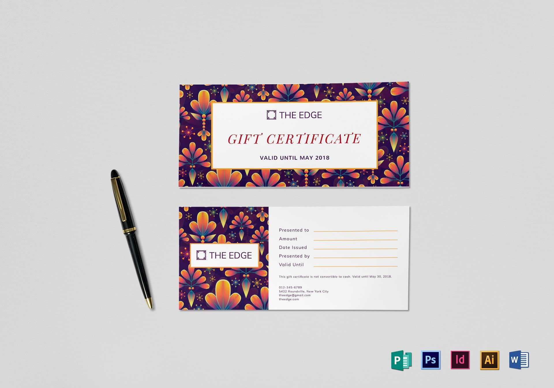 Gift Certificate Design – Tunu.redmini.co Inside Gift Card Template Illustrator
