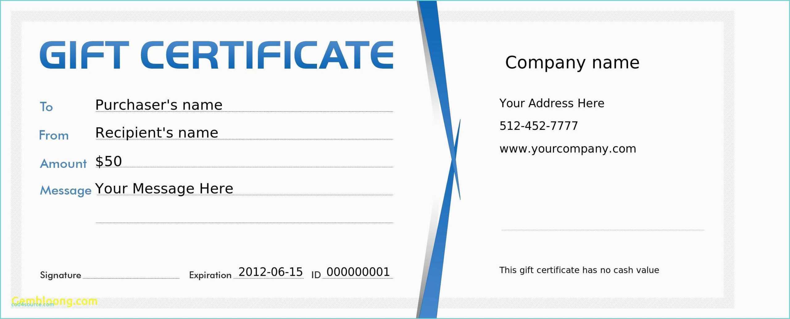 Gift Certificate Template Microsoft Publisher With Regard To Gift Certificate Template Publisher