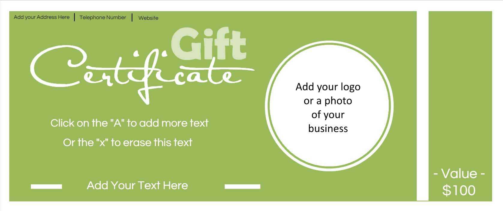 Gift Certificate Template With Logo Pertaining To Company Gift Certificate Template