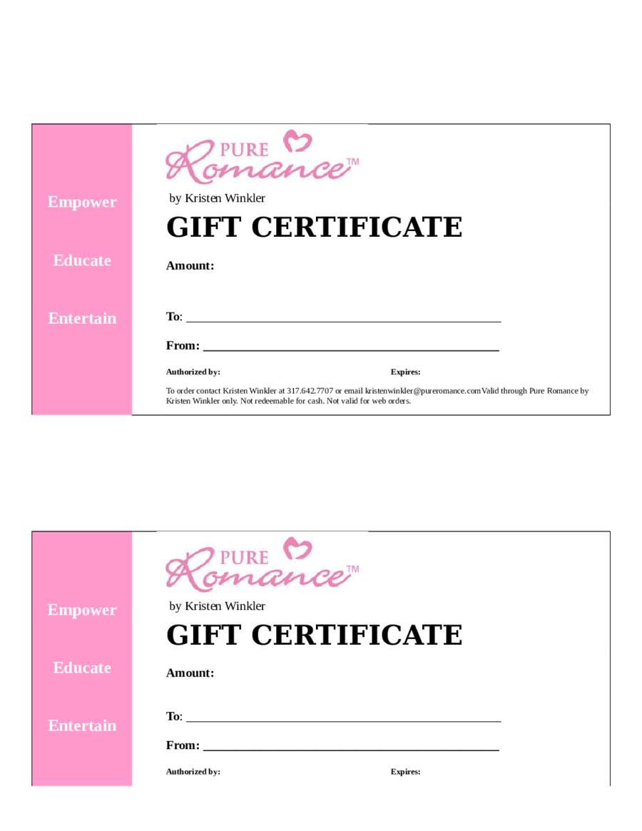 Gift Certificate Template Word – Edit, Fill, Sign Online In Fillable Gift Certificate Template Free