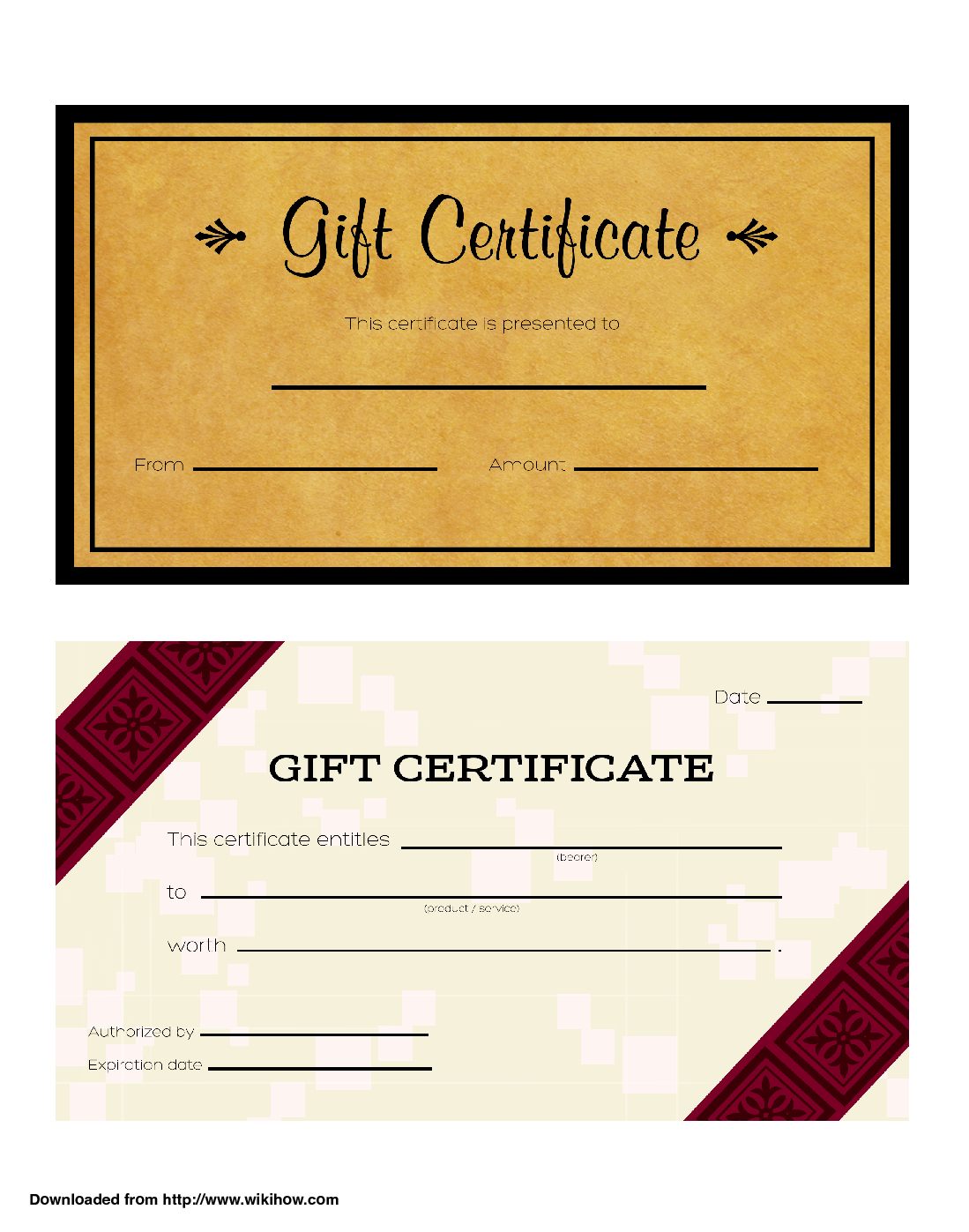 Gift Certificate Templates – Wikihow For Homemade Christmas Gift Certificates Templates