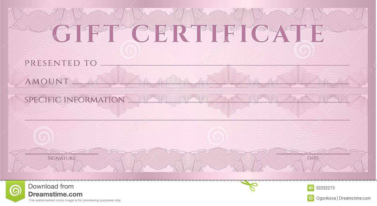 Gift Certificate (Voucher, Coupon) Template Stock Vector Pertaining To Movie Gift Certificate Template