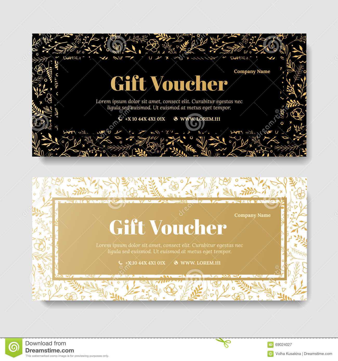 Gift Premium Voucher, Coupon Template. Stock Illustration With Spa Day Gift Certificate Template