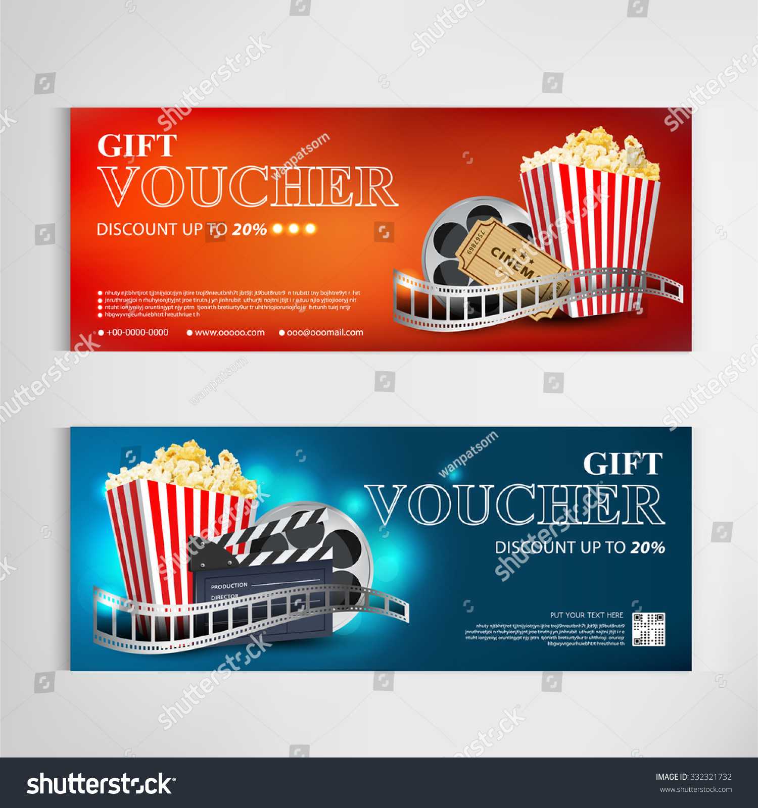 Gift Voucher Movie Template Modern Pattern Stock Vector Intended For Movie Gift Certificate Template