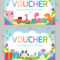 Gift Voucher Template Colorful Patterncute Gift Stock Vector Intended For Kids Gift Certificate Template