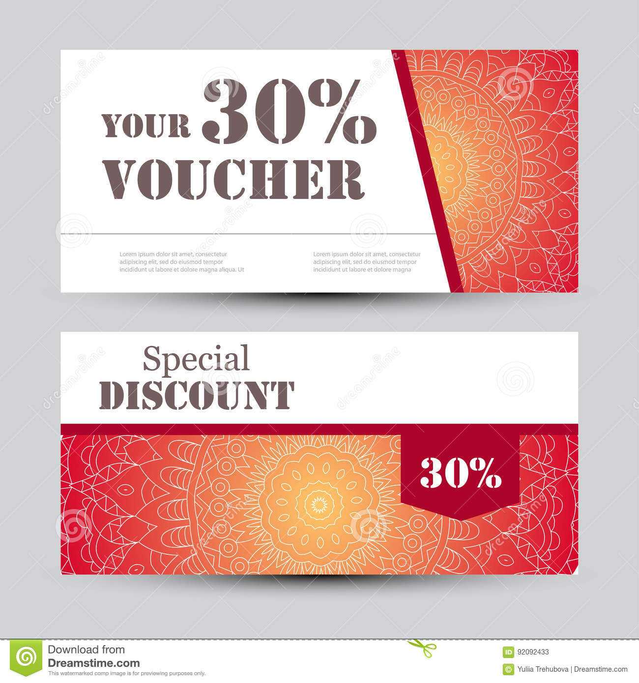 Gift Voucher Template With Mandala. Design Certificate For Regarding Yoga Gift Certificate Template Free