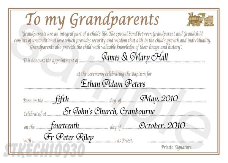 Godparents Certificate Word Template