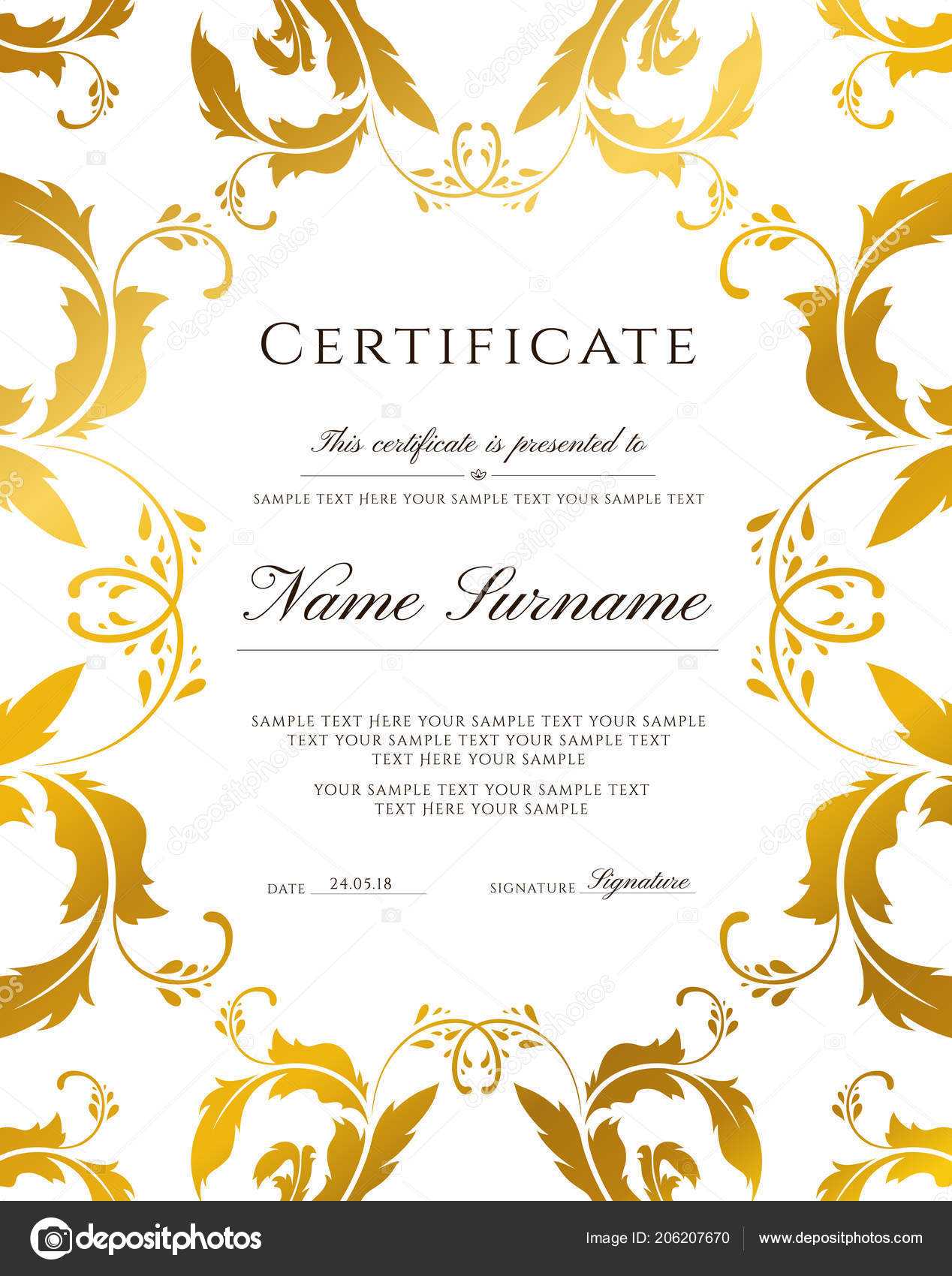 Gold Border Template | Certificate Template Gold Border Regarding Award Certificate Border Template