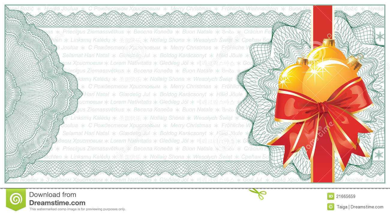 Golden Christmas Gift Certificate Or Discount Stock Vector With Christmas Gift Certificate Template Free Download
