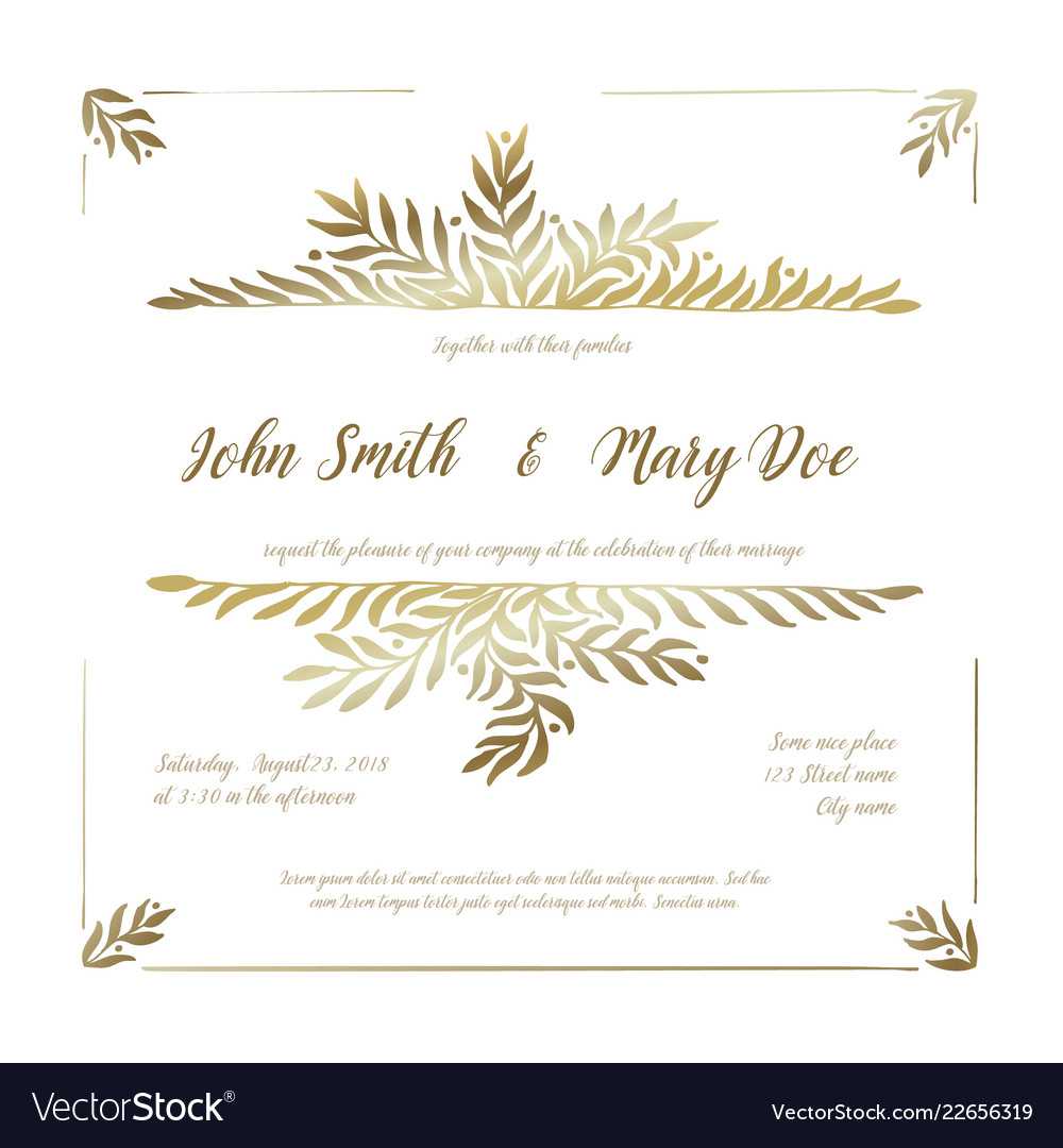 Golden Wedding Invitation Card Template Intended For Invitation Cards Templates For Marriage