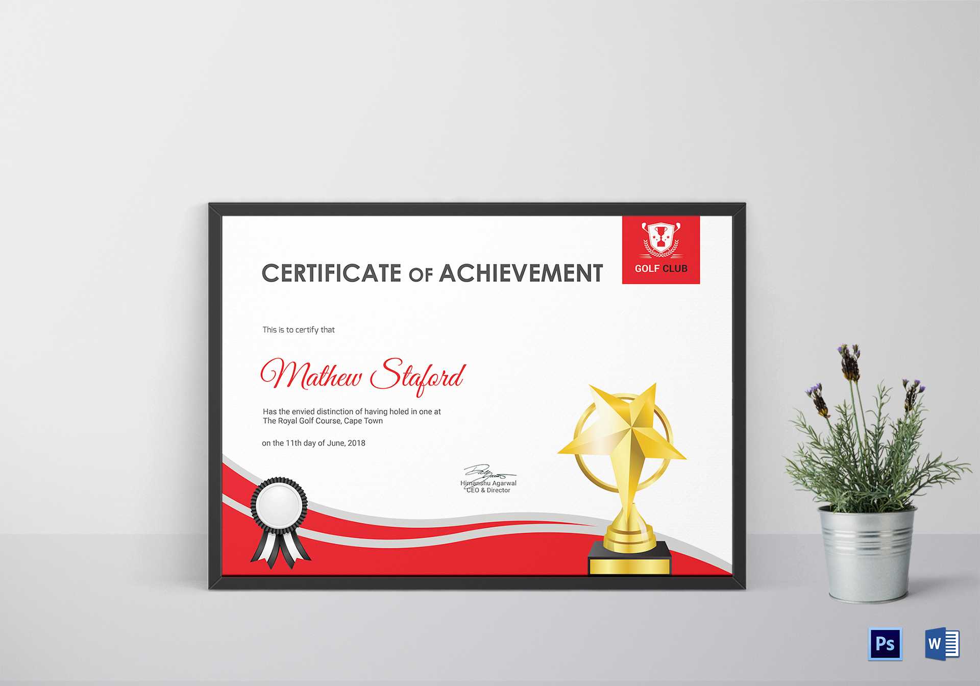 Golf Achievement Certificate Template Pertaining To Golf Certificate