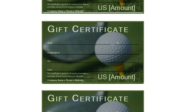 Golf Gift Certificate | Templates At Allbusinesstemplates pertaining to Golf Gift Certificate Template