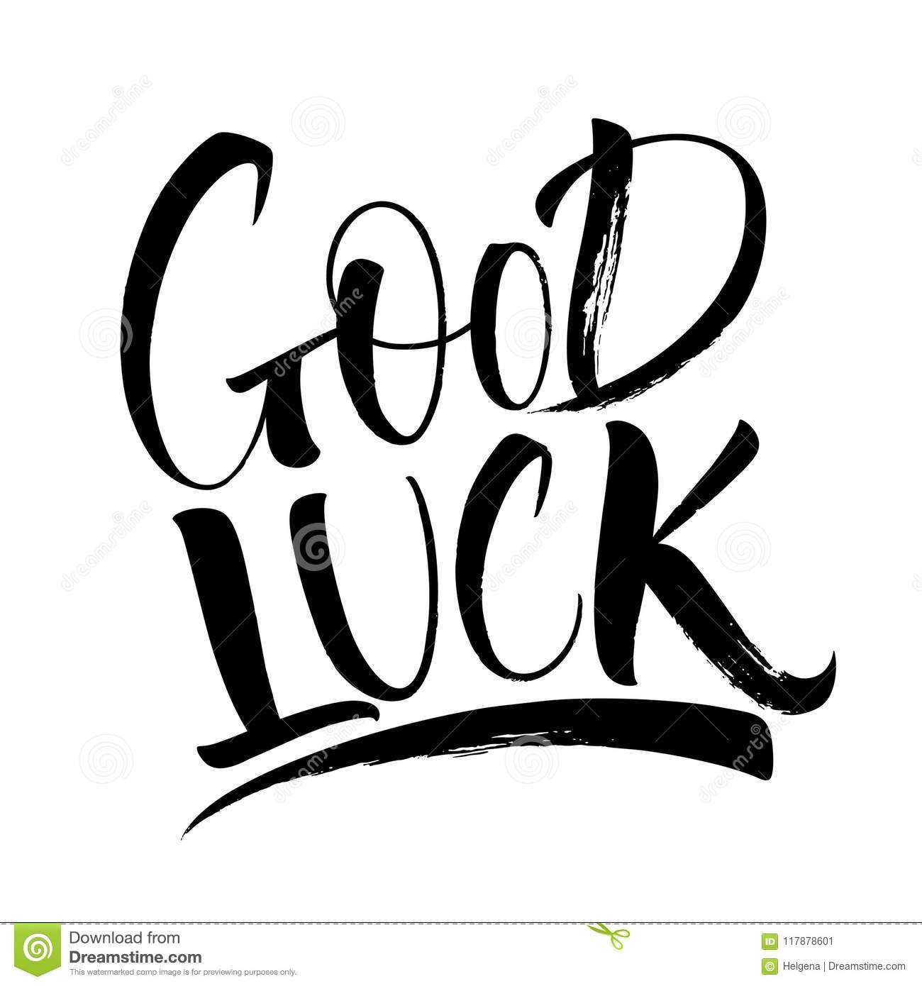 Good Luck Lettering Stock Vector. Illustration Of Good For Good Luck Card Templates