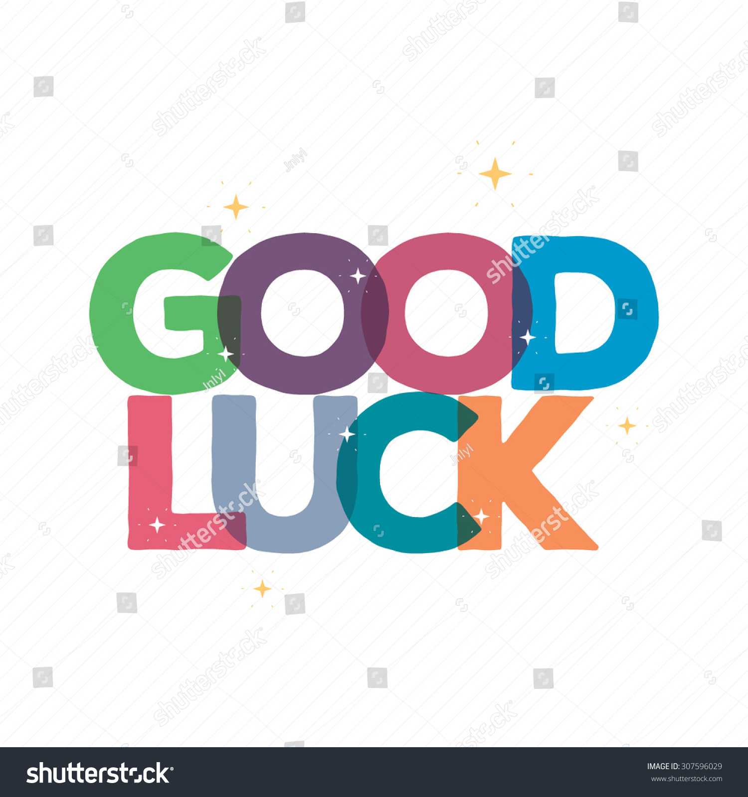 Good Luck Typography Card Designgreeting Card Stock Vector In Good Luck Card Template