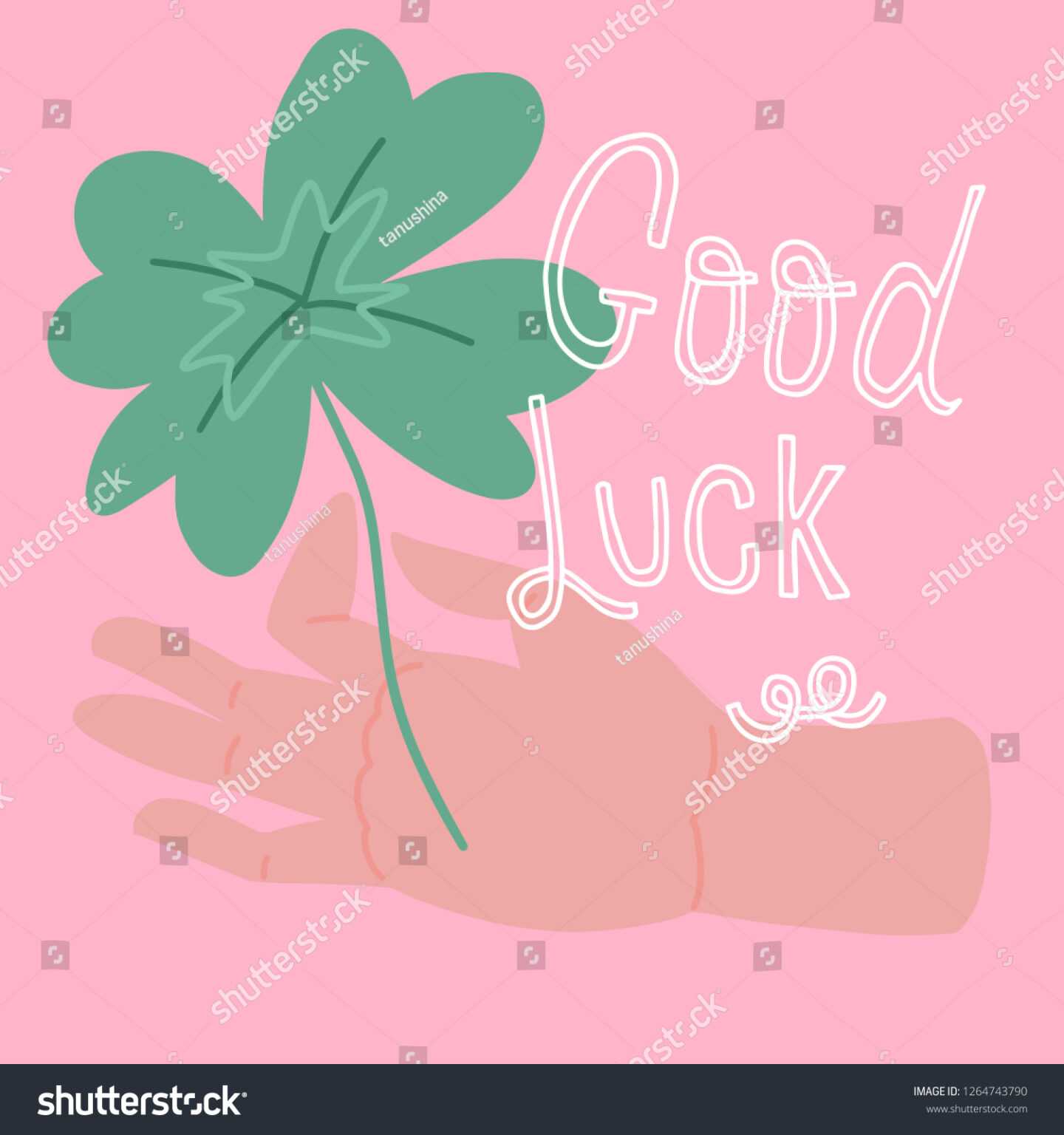 Good Luck Vector Handwritten Lettering Template Stock Vector Throughout