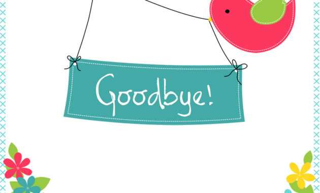 Goodbye From Your Colleagues - Good Luck Card (Free intended for Goodbye Card Template