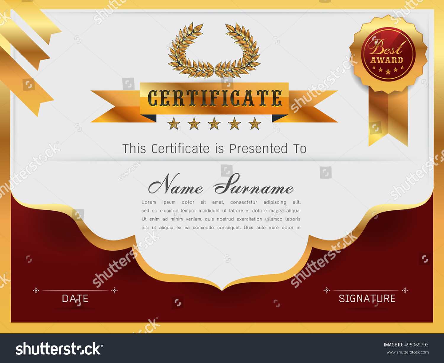Graceful Certificate Template Luxury Modern Pattern Stock Throughout Qualification Certificate Template