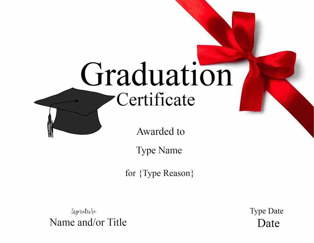 Graduation Gift Certificate Template Free Templates Within Graduation Gift Certificate Template Free