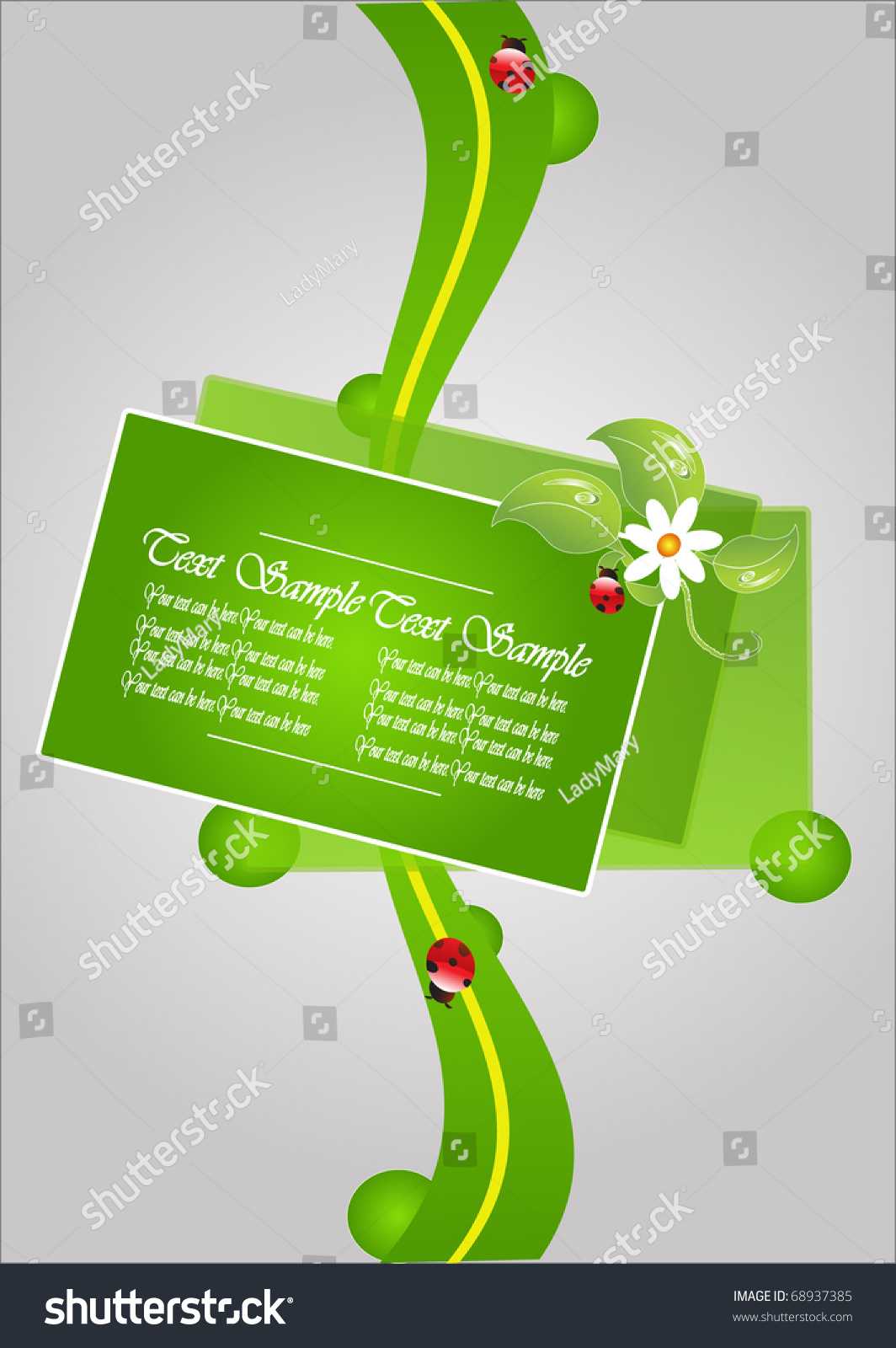 Green Bio Template Greeting Card Stock Vector (Royalty Free For Bio Card Template