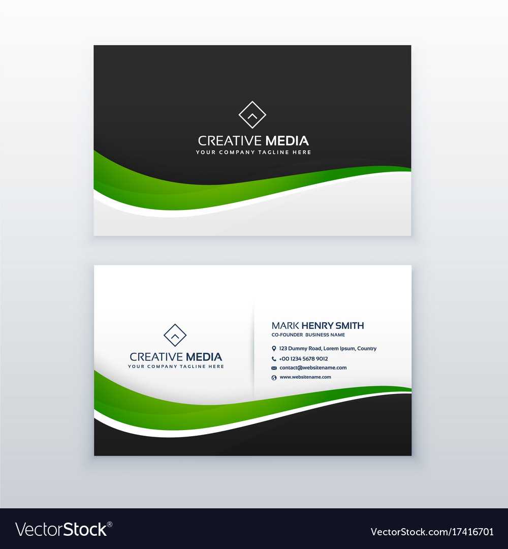 Green Business Card Professional Design Template Within Professional Name Card Template