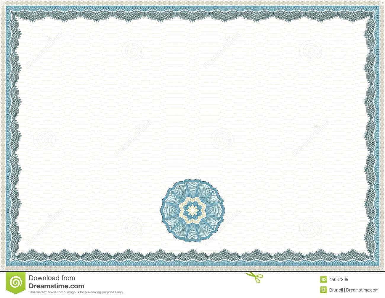Guilloche Certificate Template Stock Vector – Illustration Throughout Corporate Bond Certificate Template