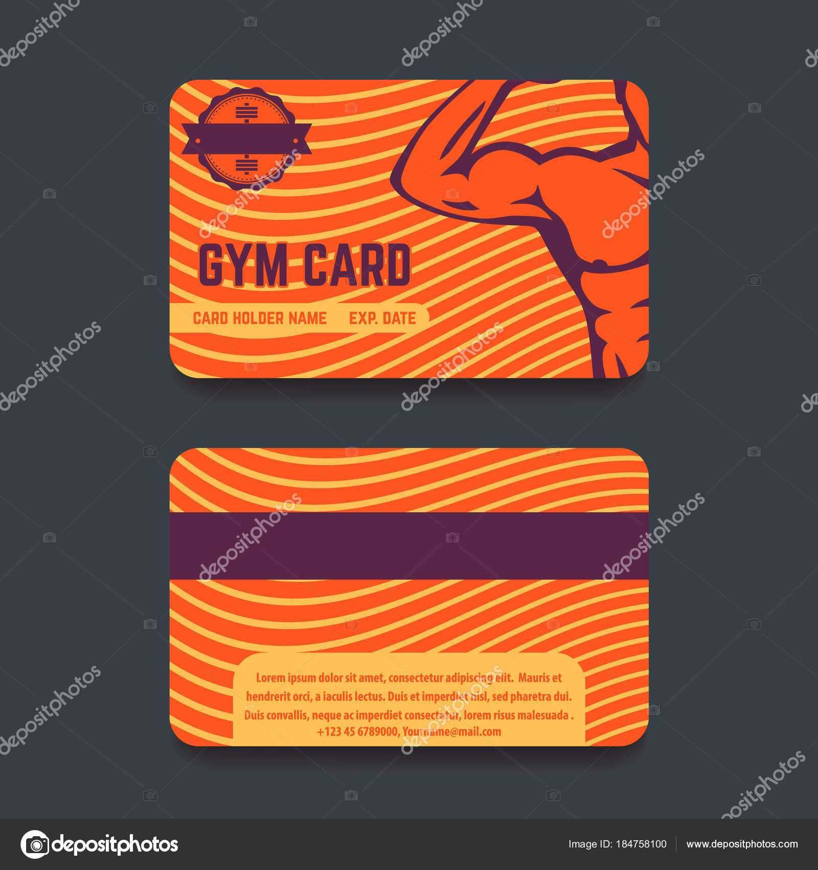 Gym Card Template Design — Stock Vector © Nexusby #184758100 With Regard To Gym Membership Card Template
