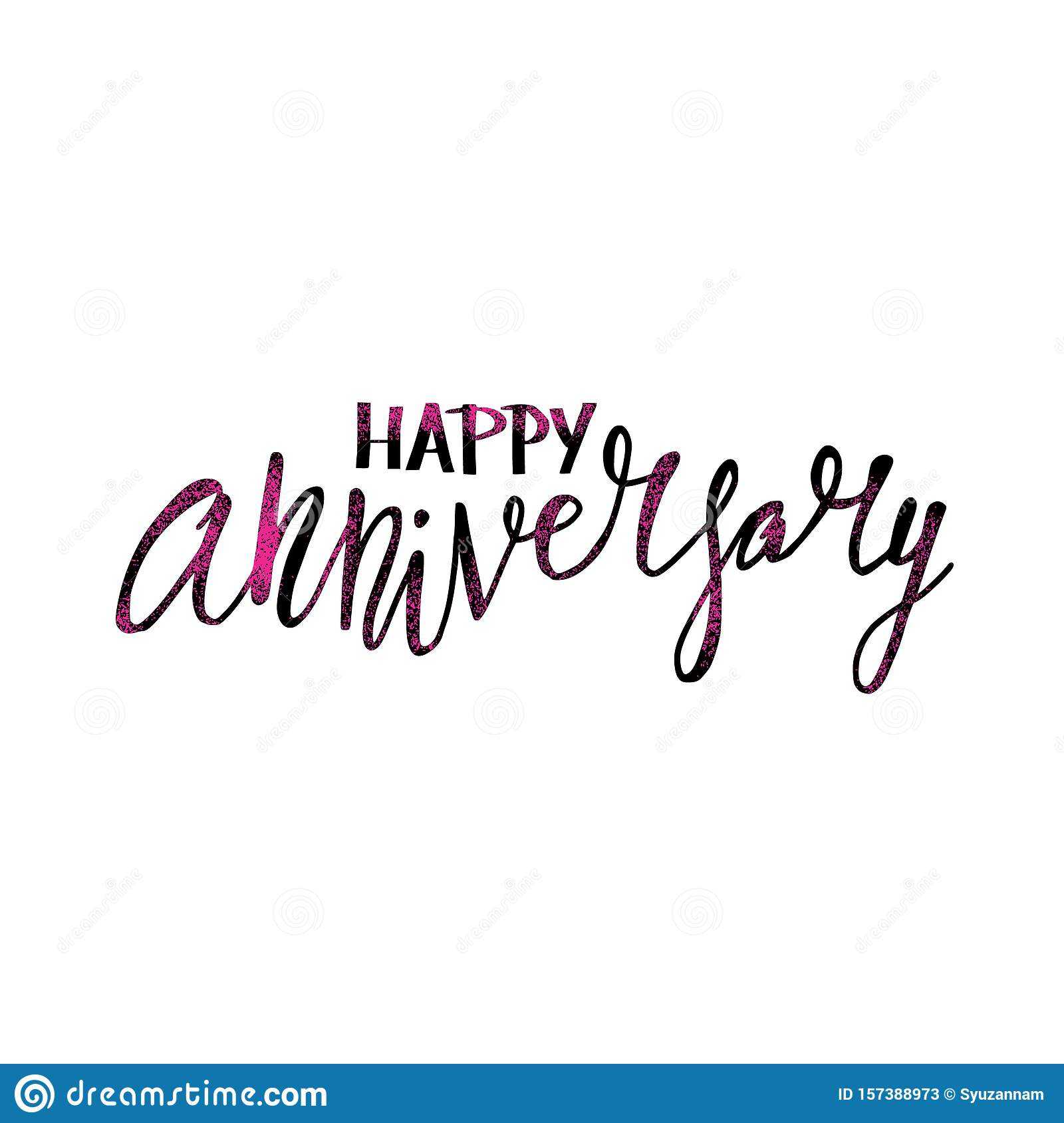 Happy Anniversary Text. Vector Word With Decor Stock Vector Regarding Word Anniversary Card Template