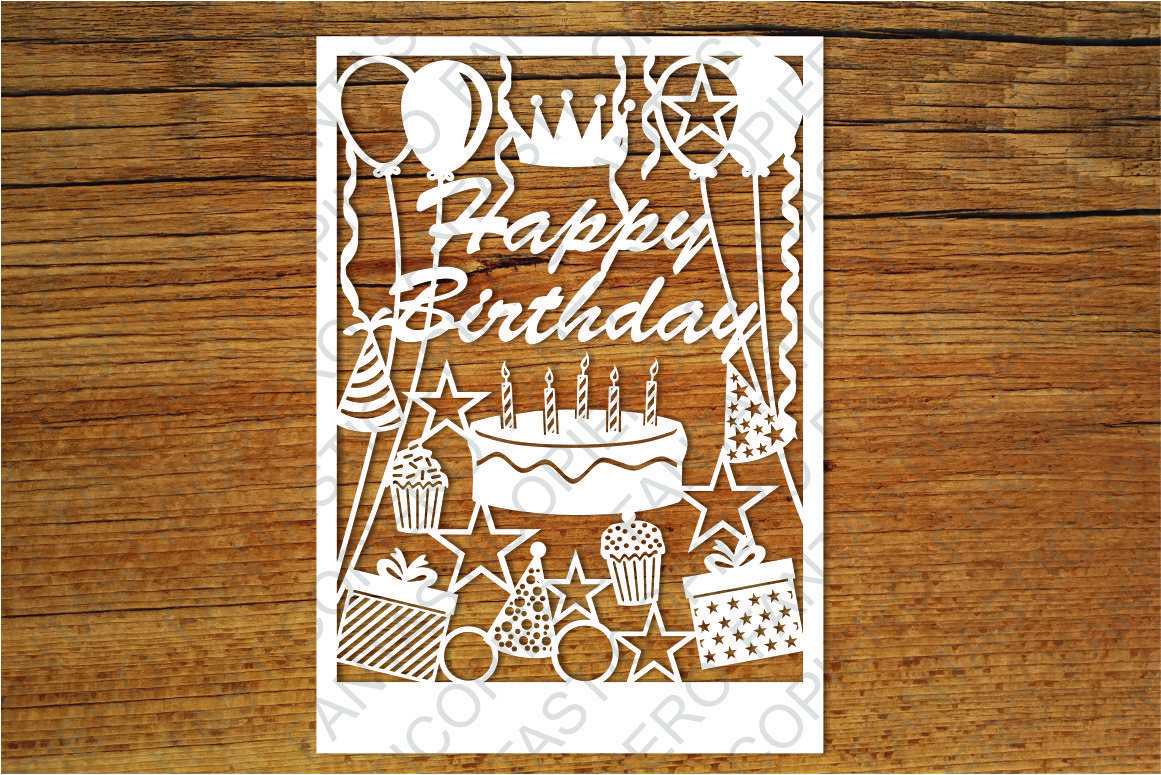 Happy Birthday Card Svg Files For Silhouette Cameo And Throughout Silhouette Cameo Card Templates
