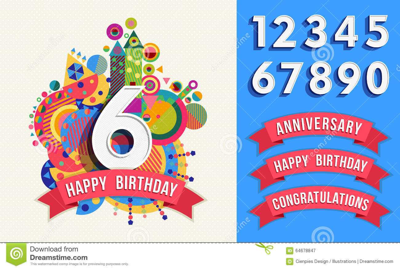 Happy Birthday Greeting Card Number Set Template Stock With Regard To Greeting Card Template Powerpoint