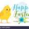 Happy Easter Design Template For Greeting Card Or Banner Intended For Easter Chick Card Template