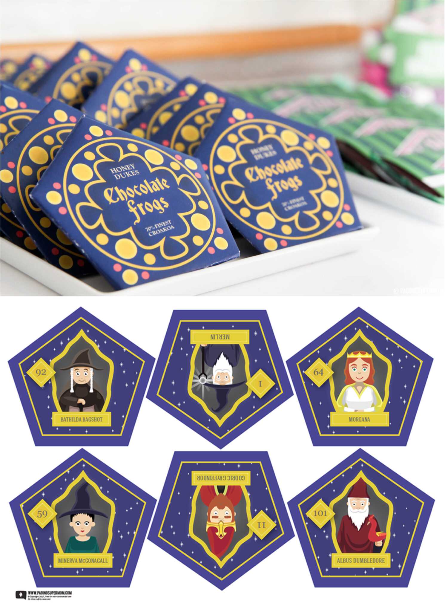 harry potter chocolate frogs free printable template for