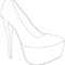 High Heel Drawing Template At Paintingvalley | Explore In High Heel Shoe Template For Card